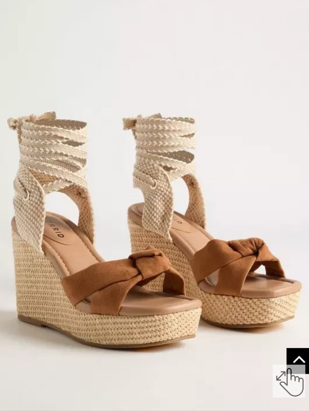 13W [Torrid] Lace Up Espadrille Wedge 4.5" Sandals -1.5" Front, Worn Once